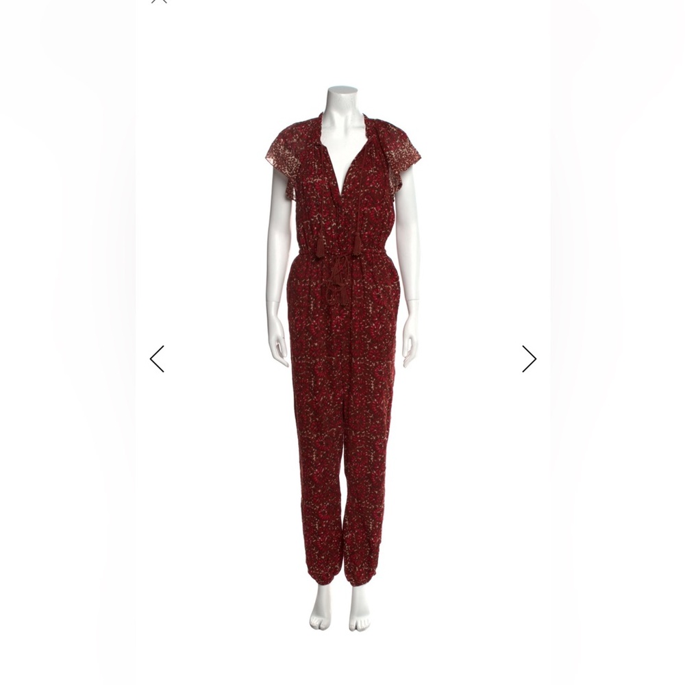 Ulla Johnson plunge neck short sleeve jumpsuit